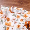 2 Stück Kleinkinder Mädchen Flatterärmel Süß Tropische Pflanzen und Blumen T-Shirt-Sets gelb image 3