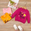 Toddler Girl Letter Bee Print Casual Pullover Sweatshirt Light Pink image 4