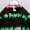 2-piece Toddler Boy Fishbone Print Sweatshirt and Faux-two Pants Set Green