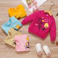 Toddler Girl Letter Bee Print Casual Pullover Sweatshirt Light Pink image 3