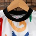 2pcs Toddler Boy Avant-garde Ripped Denim Shorts & Letter Print Tee Set Multi-color