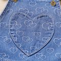 Toddler Girl Heart Print Ruffled Denim Overalls DENIMBLUE