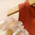 Toddler Girl 100% Cotton Ruffled Sleeveless Crepe Dress RustRed image 4