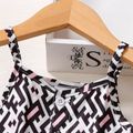 Toddler Girl Allover Geo Print  Button Design Cami Dress MultiColour