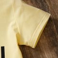 Toddler Boy Letter Print Short-sleeve Black Tee Pale Yellow image 3