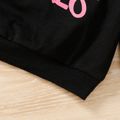 Toddler Girl Letter Print Casual Black Pullover Sweatshirt Black image 5