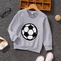 Soccer Cup Toddler Boy Playful Soccer Embroidered Pullover Sweatshirt Grey image 1