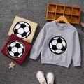 Soccer Cup Toddler Boy Playful Soccer Embroidered Pullover Sweatshirt Grey image 2