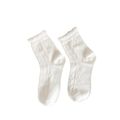 2-piece Lace White Breathable Tube Socks for Ladies Dark Blue/white image 1