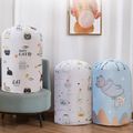 Quilt Storage Bag Foldable Drawstring Organizer Quilt Pillow Clothes Household Products Storage Organizer White