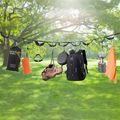 Campsite Storage Strap Hammock Straps with 19 Loops Hooks Camping Gear Camping Accessories for Hanging Outdoor Hammock Tent Clothesline Black image 1