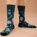 Women Christmas Snowflake Elk Print Socks Bluish Grey
