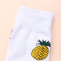 Women Fruit Pineapple Pattern White Socks White