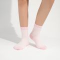 Women Textured Pattern Warm Plush Floor Socks Light Pink