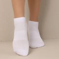 Adult Notched Detail Mesh Breathable Ankle Socks Sports Socks White