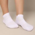 Adult Notched Detail Mesh Breathable Ankle Socks Sports Socks White