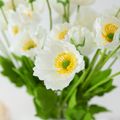 Simulation Papaver Rhoeas Artificial Flowers for Table Office Room Home Decoration Ornament White