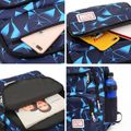 3-pack Women Geometry Pattern Backpack Shoulder Coin Purse Pen Pencil Case Set Navy
