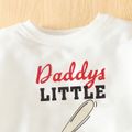 2pcs Toddler Boy Sporty Letter Baseball Print Sweatshirt and Pants Set White