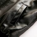 Toddler Boy Trendy Zipper PU Faux Leather Black Bomber Jacket Black image 4