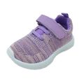 Toddler / Kid Velcro Strap Mesh Panel Lightweight Breathable Sneakers Light Purple image 1