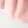 Bunny Design Hooded 3D Ear Decor Fluffy Long-sleeve Pink Toddler Padded Coat Jacket with Bag Set Pink