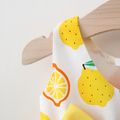 100% Cotton 2pcs Baby Girl All Over Lemon Print V Neck Sleeveless Bowknot Dress with Hat Set White image 2