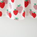 100% Cotton 2pcs Baby Girl All Over Red Strawberry Print Sleeveless Bowknot Dress with Hat Set Red image 5