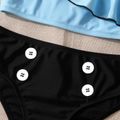 2pcs Kid Girl Flounce One Shoulder Top and Button Design Briefs Swimsuit Set Light Blue image 5