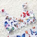2pcs Toddler Girl Sweet Butterfly Print Swimsuit Multi-color image 2