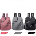 External USB Interface Headphone Jack Multifunction Waterproof Maternity Diaper Bag Backpack with Insulated Baby Bottle Bag Dark Pink image 1