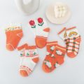 5-pairs Baby / Toddler / Kid Color Block Floral Pattern Socks Multi-color image 1