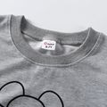 2-piece Kid Boy Bear Print Pullover Sweatshirt and Plaid/Black Pants Set (Bear Doll is included) Grey