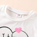 Kid Boy/Kid Girl Stars /Heart Letter Print Short-sleeve Tee White
