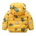 Toddler Girl/Boy Ear Design Animal Print Hooded Coat Yellow image 1