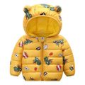 Toddler Girl/Boy Ear Design Animal Print Hooded Coat Yellow image 4
