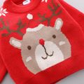 Christmas Deer Long-sleeve Baby Knitted Sweater Pullover Red image 5
