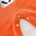 Cartoon Fox Pattern Yellow Long-sleeve Knitted Baby Jumpsuit Orange image 4