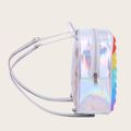 mochila de brinquedo de alívio de estresse sensorial de silicone arco-íris para crianças Prata image 2