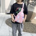 Bolsa de tiracolo com padrão de dinossauro de unicórnio infantil/criança Rosa image 3
