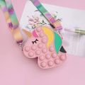 Toddler / Kid Silicone Sensory Stress Relief Toy Mini Unicorn Coin Purse Crossbody Shoulder Bag Pink