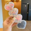 About 300pcs Heart Shape Boxed High Flexibility Colorful Hair Ties for Girls Black