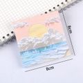 80 Sheets 3D Landscape Oil Painting Sticky Note Colored Notepad Memo Pad Office Student School Stationery Supplies White