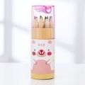 12-Colors Colored Pencils Cute Little Bear Drawing Painting Coloring Small Pencil Kid Adult Office School Student Stationery Supply Pink image 1