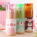 12-Colors Colored Pencils Cute Little Bear Drawing Painting Coloring Small Pencil Kid Adult Office School Student Stationery Supply Pink image 3
