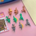 ألعاب ممحاة قلم رصاص على شكل ديناصور كرتوني مكون من 9 عبوات هدايا لجوائز الفصول الدراسية ومكافآت الحفلات متعدد الألوان