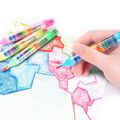 4-pack 20 cores/pcs giz de cera bonito pastel de óleo lápis de cera empilhável caneta de grafite papelaria estudantil para pintura desenho Multicolorido image 2