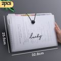 2-pack Cute Pattern A4 Expanding File Folder Portable Clear Expandable Organizer Rope Buckle Closure for Examination Paper Document White image 1