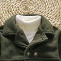 Toddler Boy Double Breasted Lapel Collar Solid Color Overcoat Army green image 3