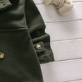 Toddler Boy Double Breasted Lapel Collar Solid Color Overcoat Army green